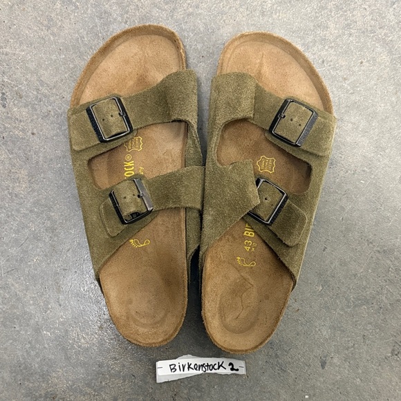 Birkenstock Khaki Suede Buckle Sandals - Picture 3 of 4